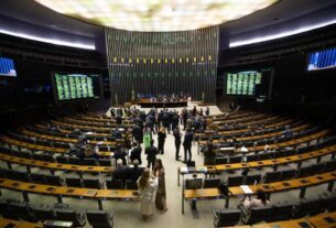 Imagem colorida mostra o plenário da Câmara dos Deputados durante sessão - Metrópoles